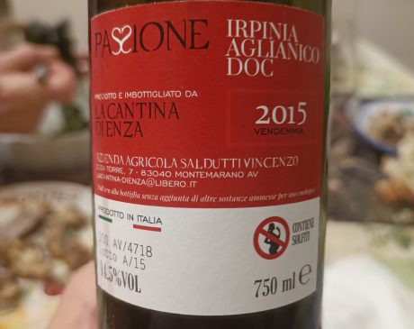 Passione Irpinia Aglianico DOC 2015 La Cantina di Enza Saldutti autore articolo Zombiwine