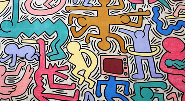 Il murales di Keith-Haring-Tuttomondo-Pisa