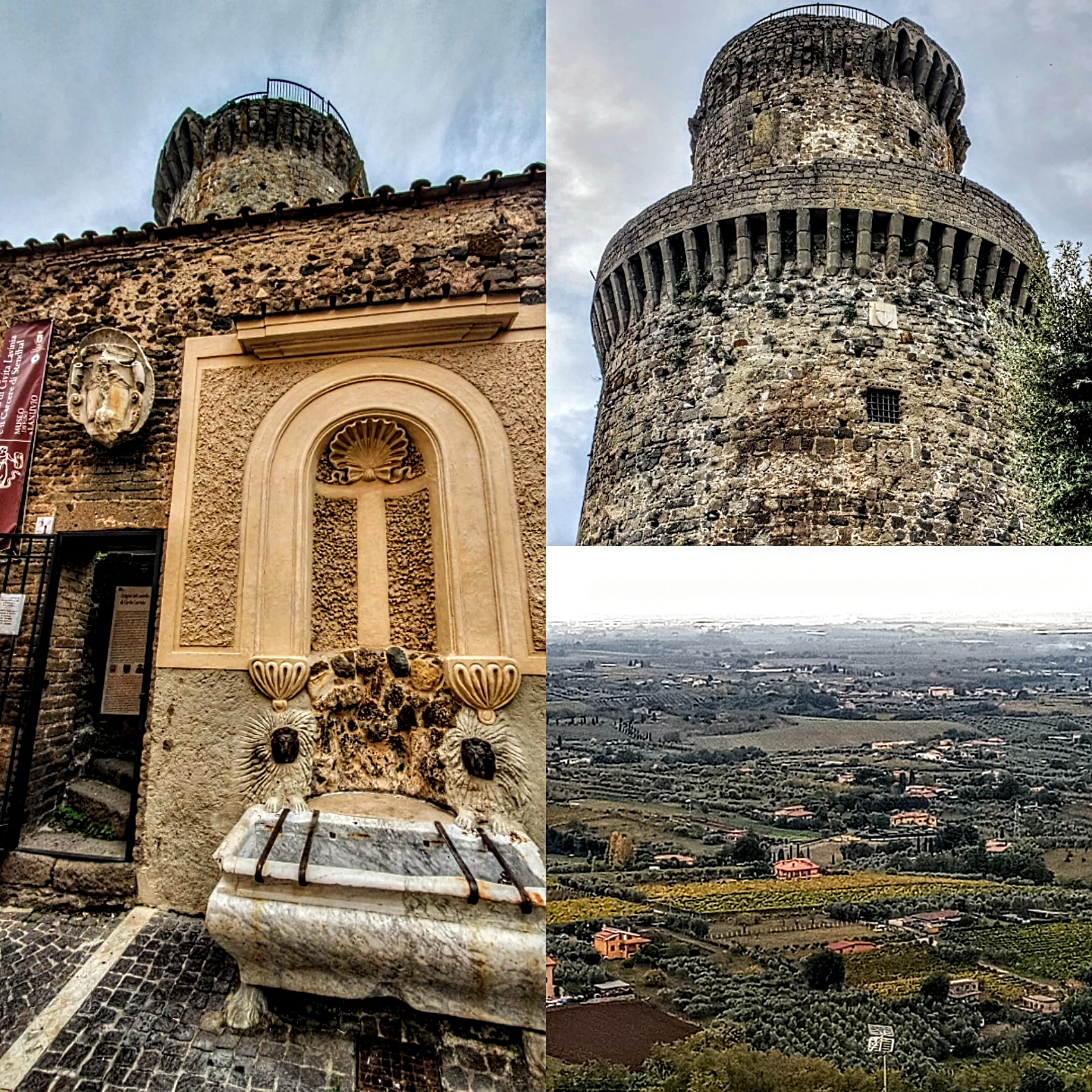 la Torre del castello medievale di Civita Lavinia con vista sulla campagna romana