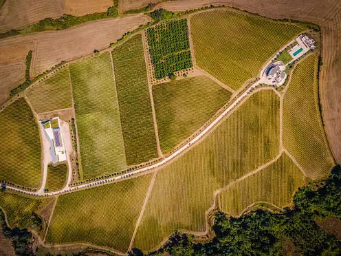 Foto aerea della Tenuta Fonzone, foto da sito