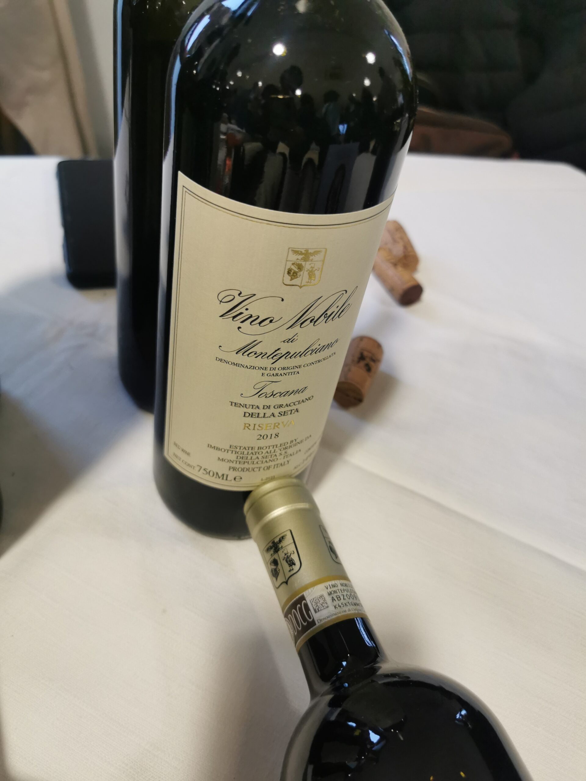 Bottiglie assaggiate durante l'evento da Elsa Leandri, Tenuta di Gracciano della Seta, Vino Nobile di Montepulciano