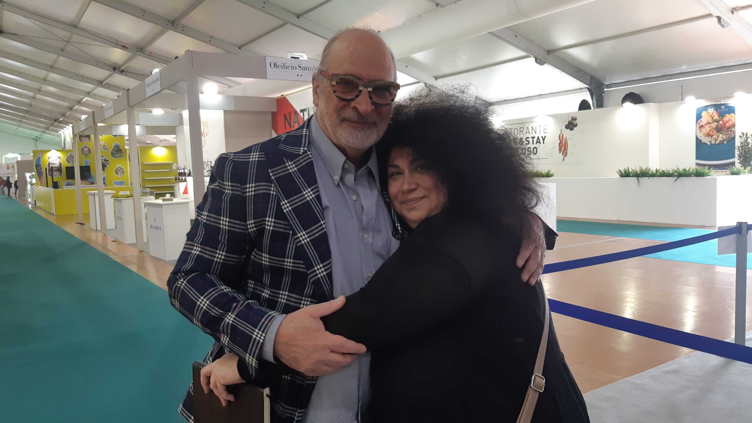 Carol Agostini con Andy Luotto a Vinitaly VeronaFiere