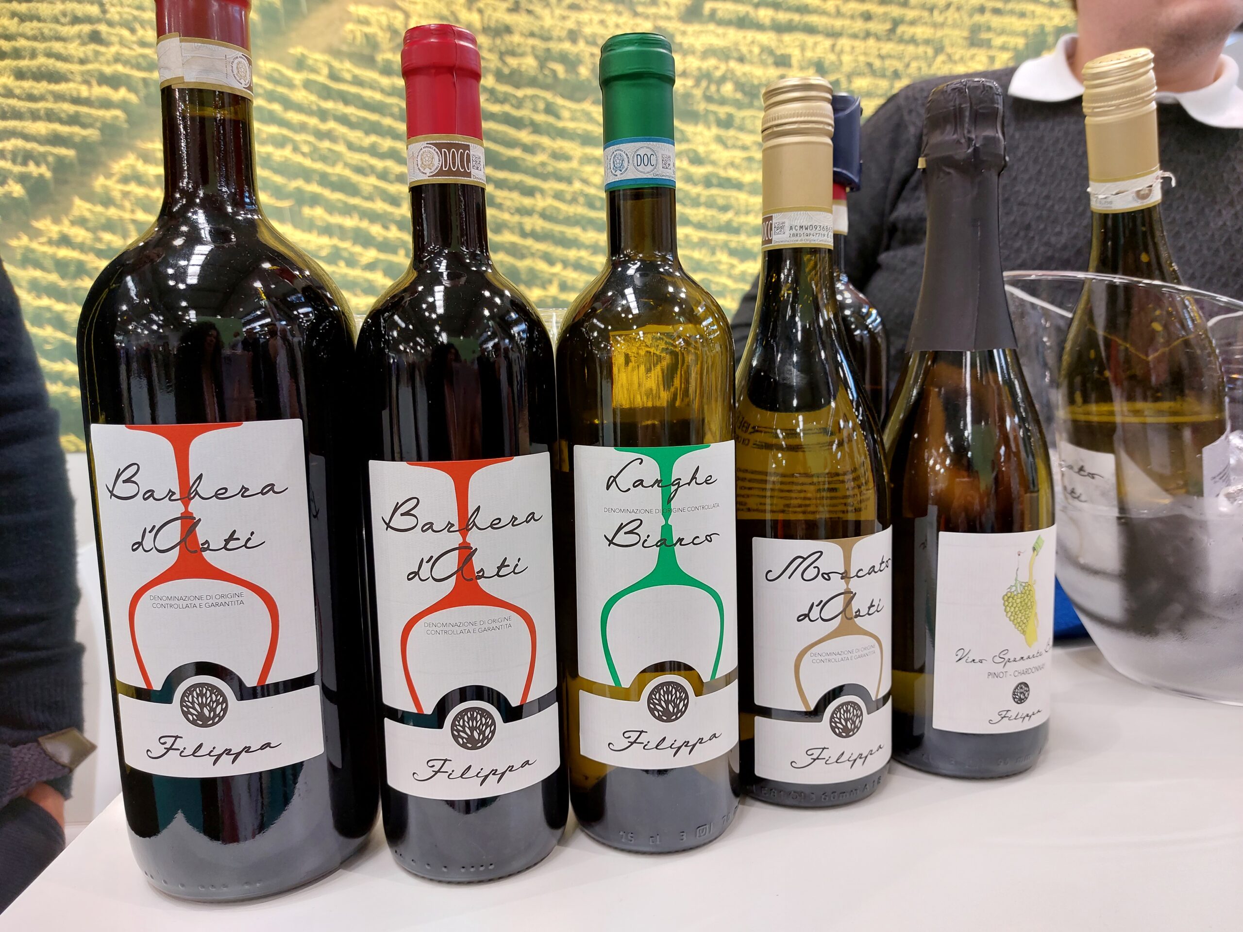 Lineup Azienda Agricola Diego Filippa, foto di Carol Agostini, Vinitaly 2023 VeronaFiere