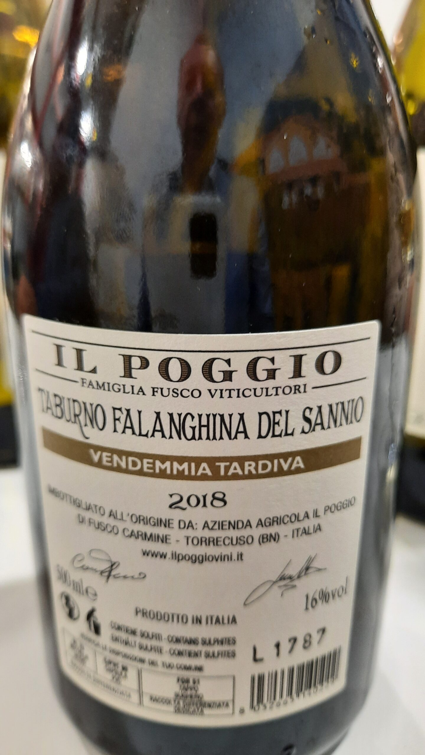 Taburno Falanghina del Sannio Vendemmia Tardiva 2018 Il Poggio, Vinitaly 2023, foto di Diodato Buonora