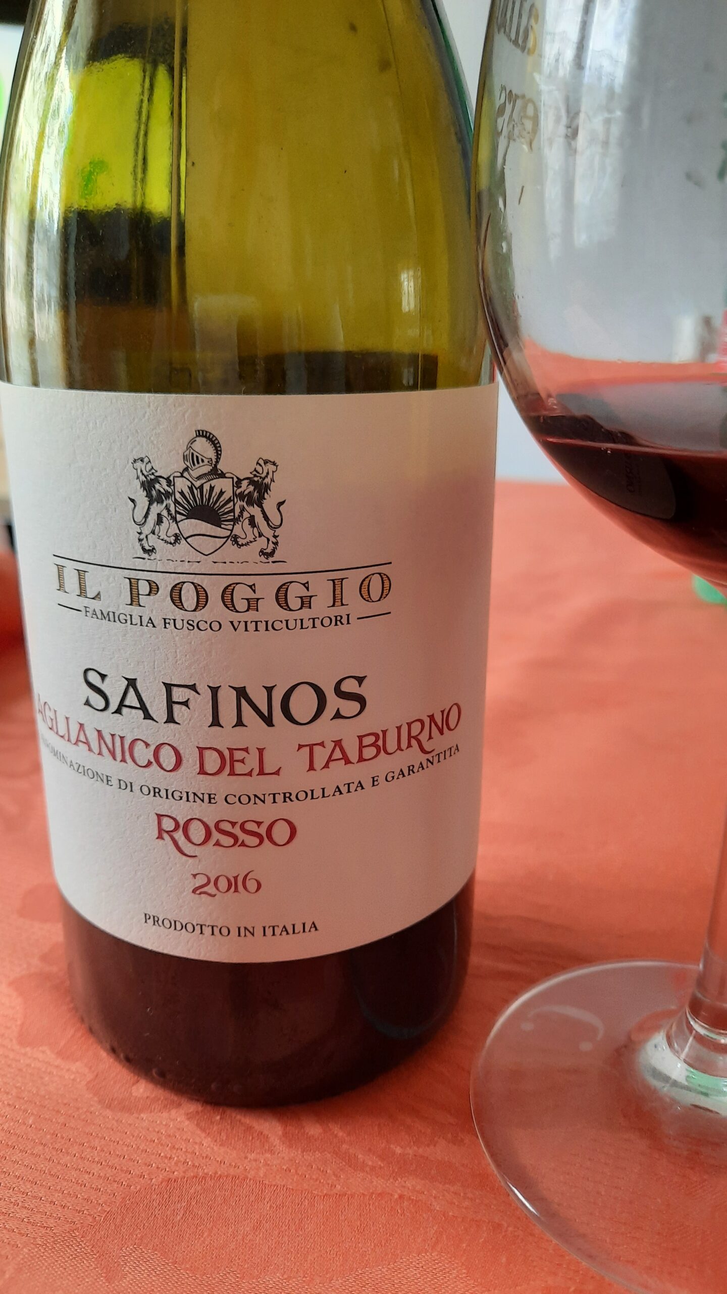 Safinos Aglianico del Taburno Rosso Docg 2016 cantina Il Poggio Sannio, foto di Diodato Buonora