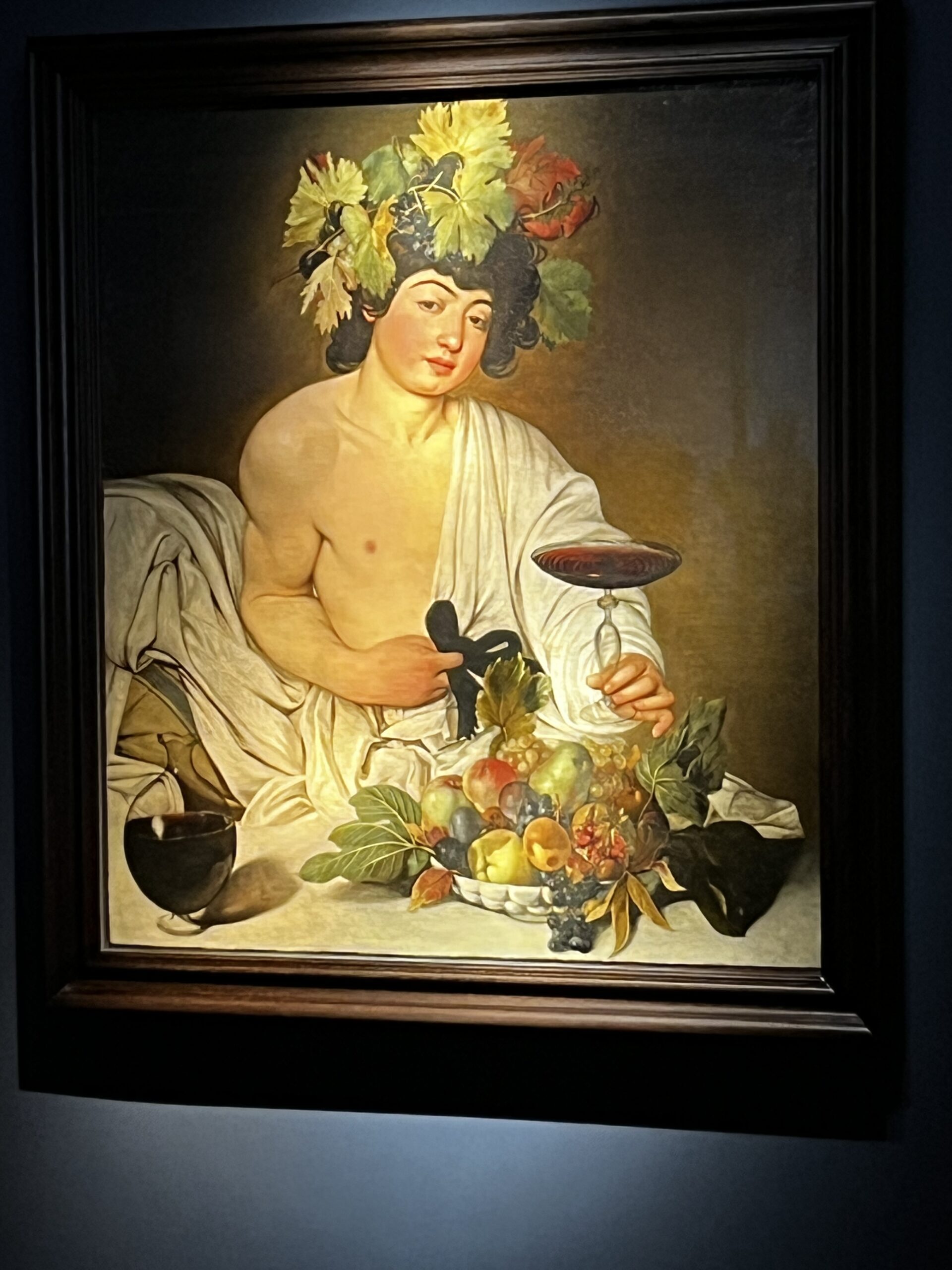 Opera "Bacco” di Caravaggio, immagine di Elsa Leandri, Vinitaly 2023