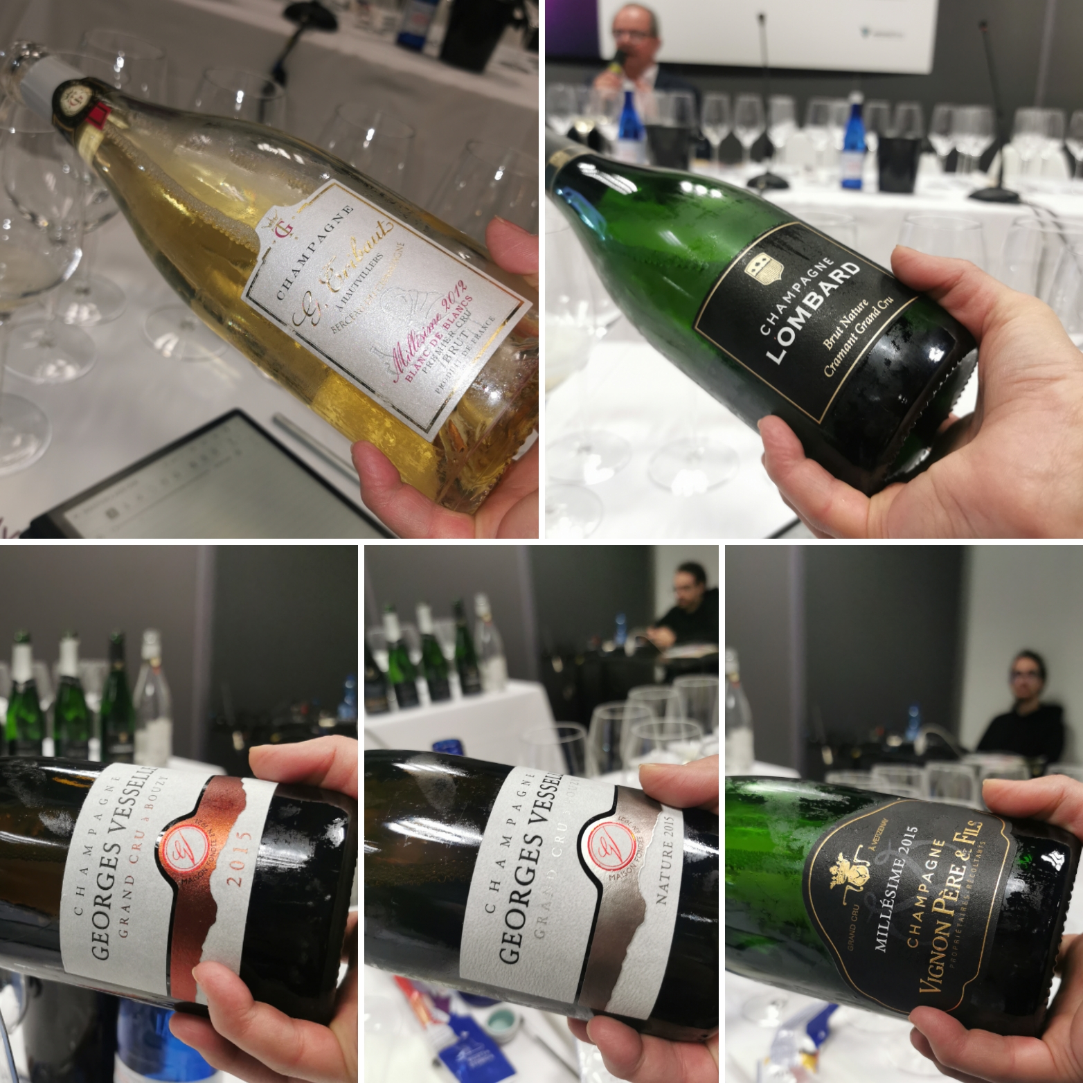 Champagne TRIBAUT, LOMBARD, VESSELLE, VIGNON, foto di Elsa Leandri, Vinitaly 2023