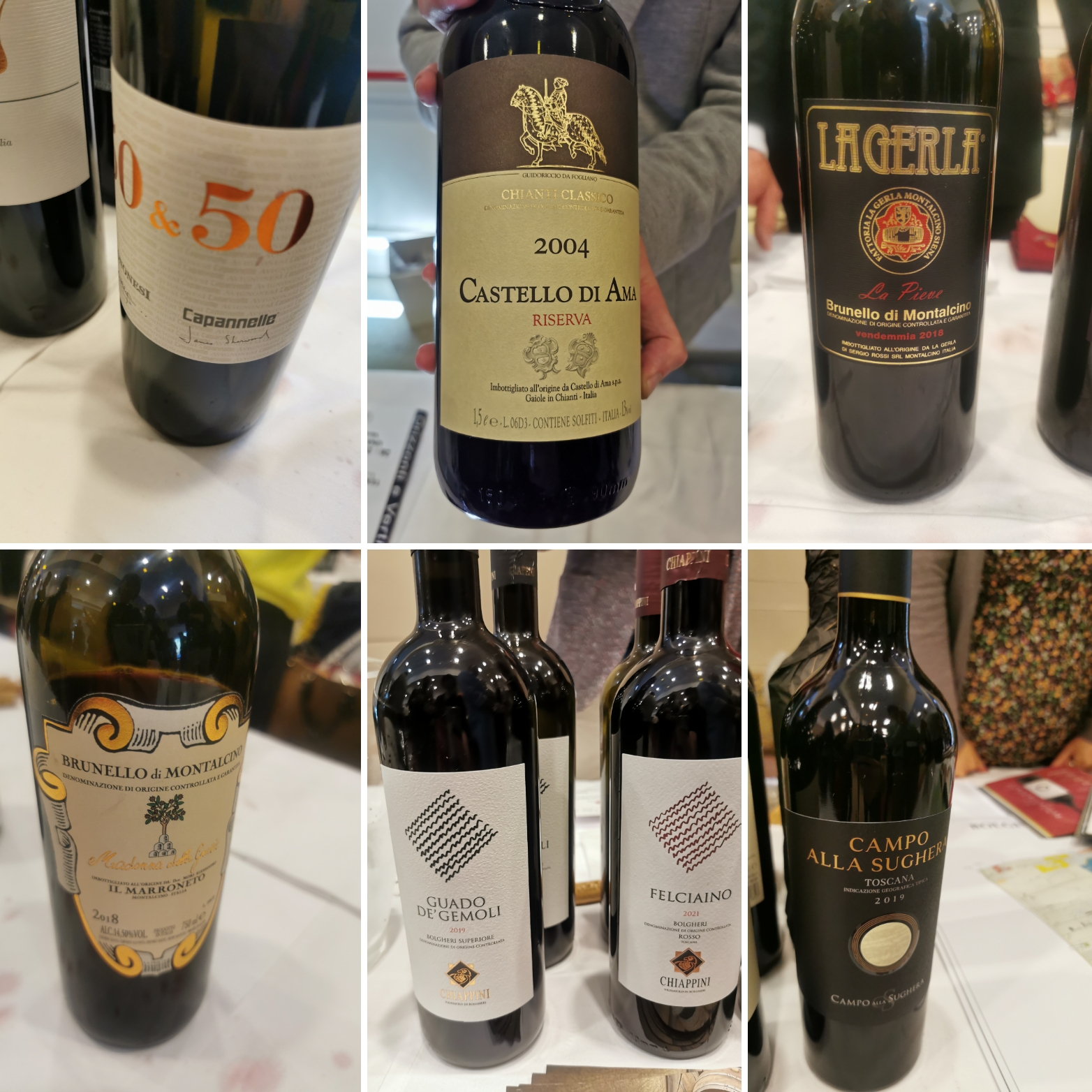 Alcune bottiglie degustate a Terre di Toscana 2023, foto di Elsa Leandri