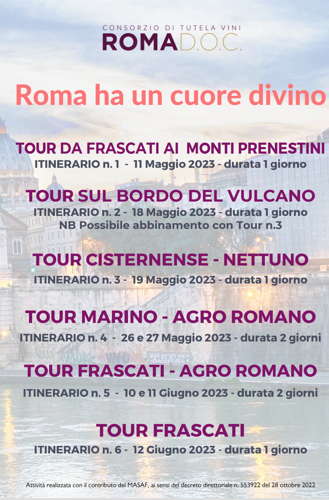Sei Tour con la Stampa italiana ed estera, Roma DOCet, immagine locandina 