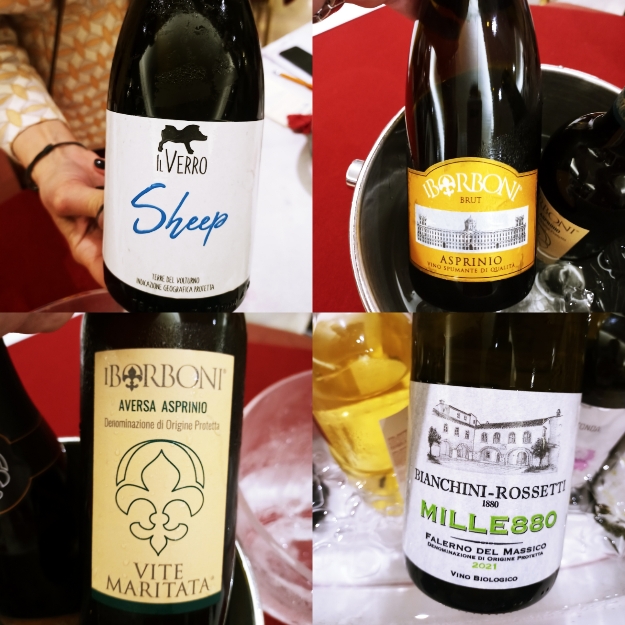 Alcuni vini degustati da Cristina Santini all'evento Beviamoci Sud