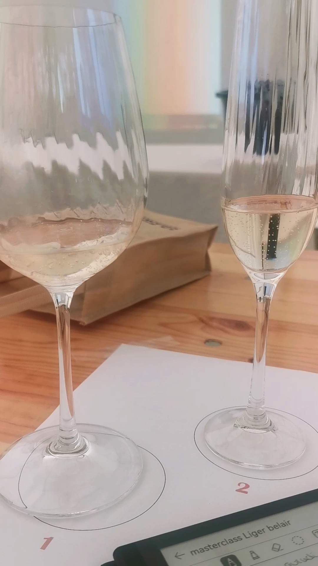 Calici di champagne durante una masterclass, foto di Elsa Leandri, articolo: Route du Champagne en Fête 2023, presenti 300 viticoltori