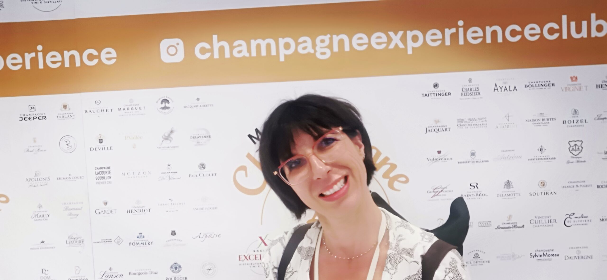 Elsa Leandri all'ingresso della manifestazione Modena Champagne Experience 2023