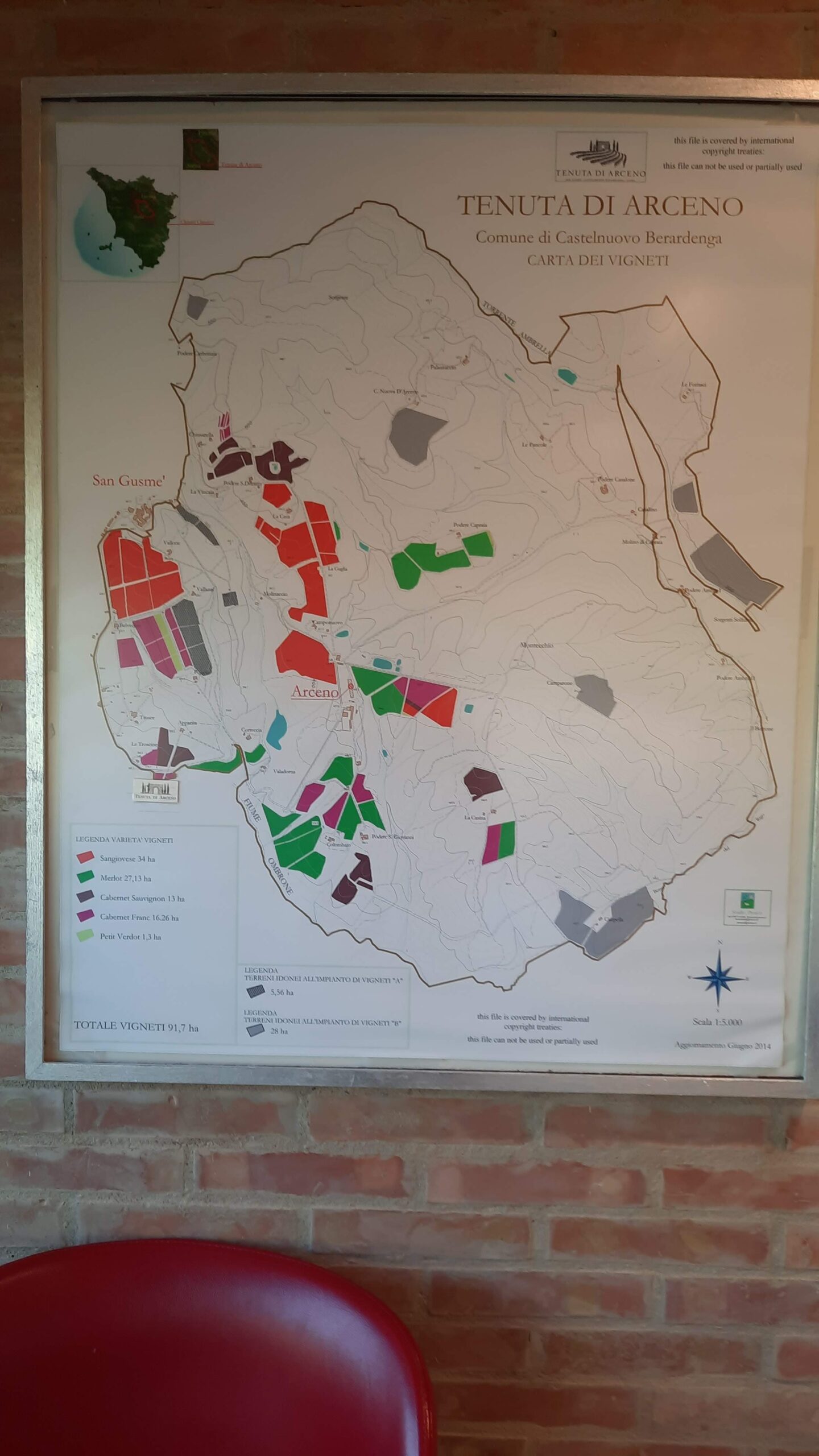 Tenuta di Arceno 2023, viaggio nel Chianti Classico, foto di Adriano Guerri, la mappa della Tenuta