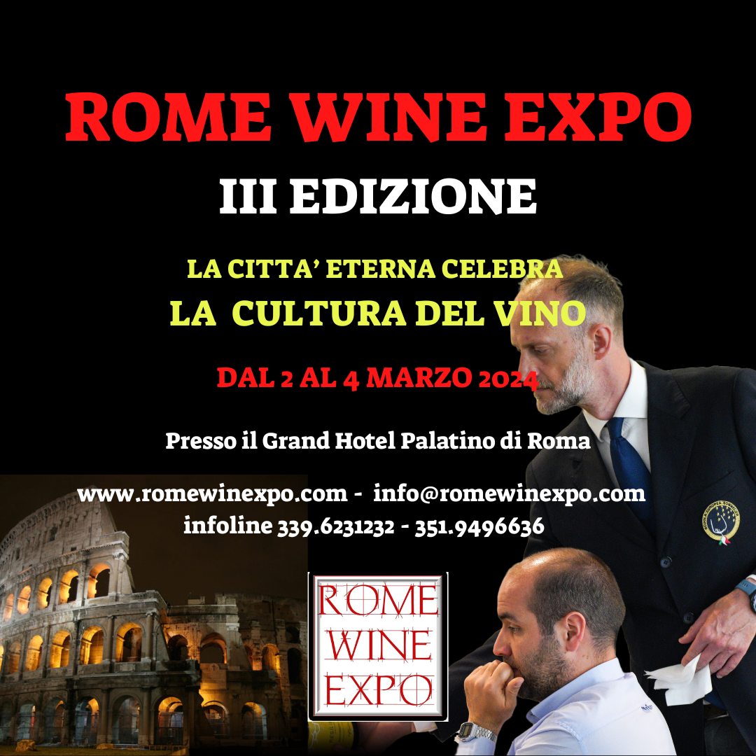 Rome Wine Expo edizione 2024, assaggi, calici ed emozioni, locandina evento